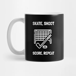 skate shoot score repeat Mug